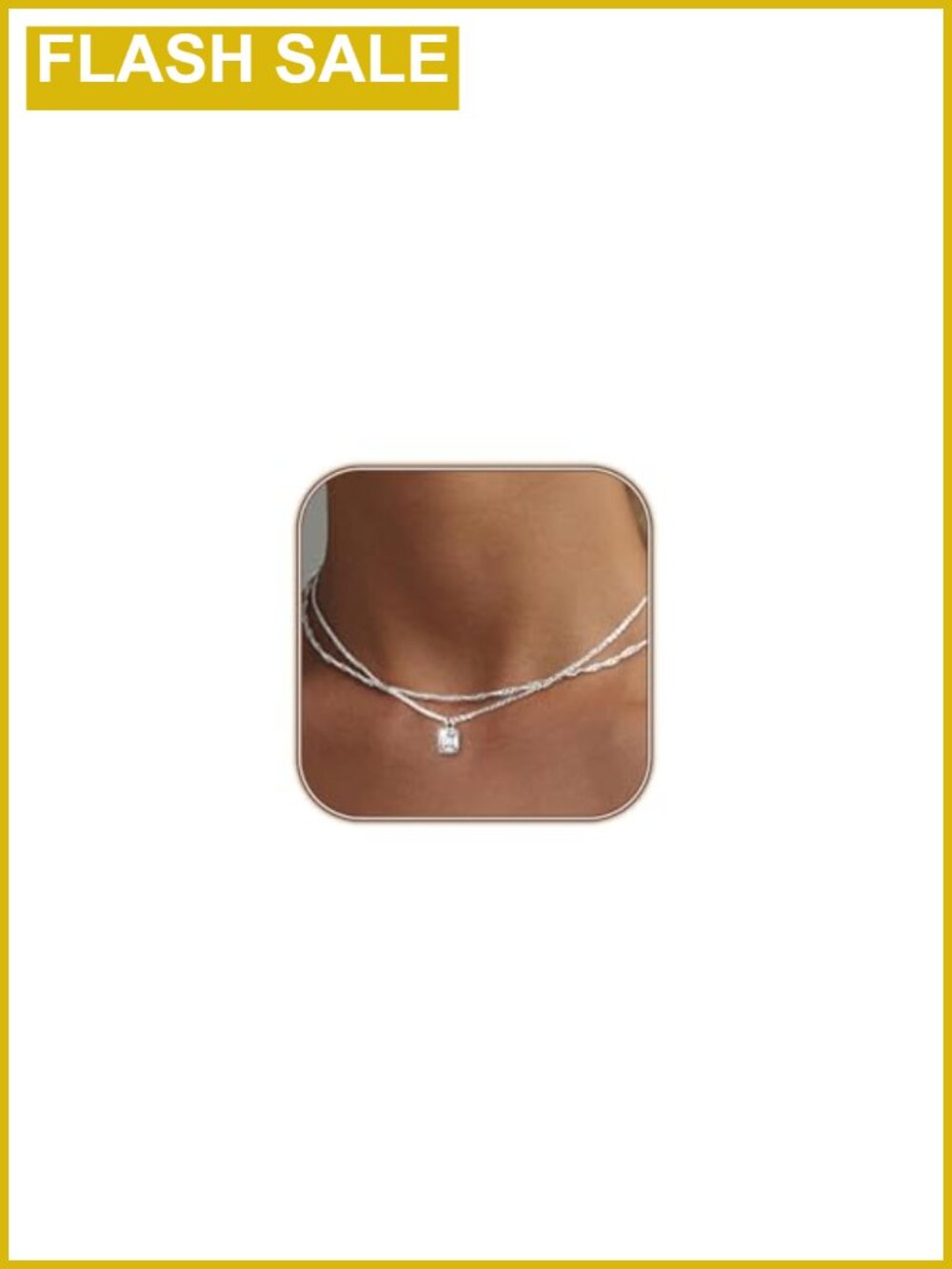 Dainty Gold Plated Paperclip Choker Necklace Cubic Zirconia Pendant Women
